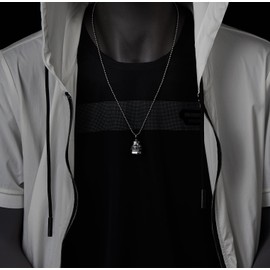 COOLSTEELANDBEYOND Mens Stainless Steel Skull Bell Pendant Necklace Gothic Punk Biker Style with Bead Chain