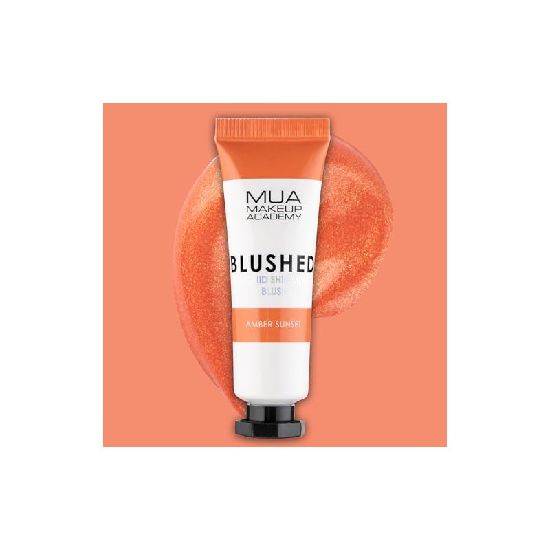 MUA Blushed Liquid Cream Shimmer Blusher, Amber Sunset (Pack of