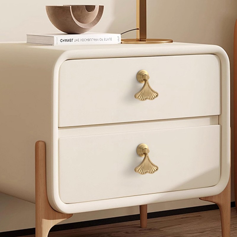 6 PCS Golden Ginkgo Leaf Shape Knob Handles, Drop Pendant