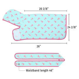 HDE Dog Bathrobe Super Absorbent Quick Drying Towel with Hood for All Dog Breeds Sizes S-XXL - Flamingos - M