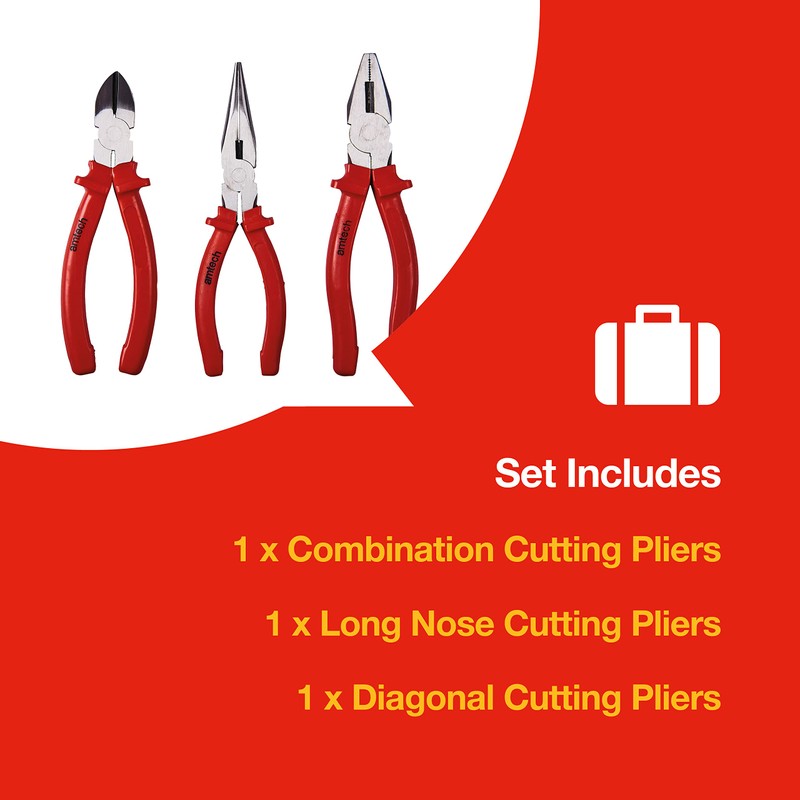 Amtech - Set of Pliers for Trimming and Cutting Wires,