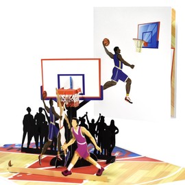 CNLITIHEKA Basketball Pop Up Cards, 3D Sports Birthday Greeting Card, Pop Up Fathers Day Cards, Happy Father's Day Card, Father's Anniversary Card for Dad Husband Men.