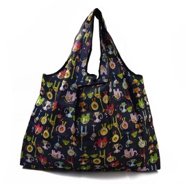 BEEFLYING Pack of 3 Foldable Environmentally Friendly Nylon Shopping Bags Reusable Waterproof Shopping Bags Anchor Pattern Bags with Bag and Bag Handle (52.5 x 60 x 0.15 cm), Pattern 17: Zoos