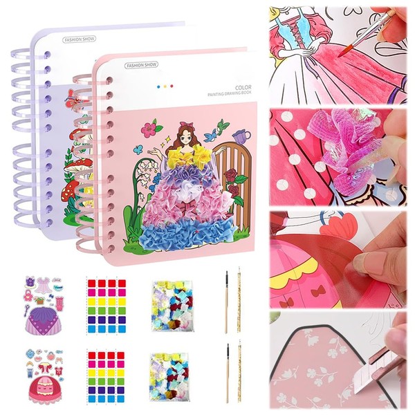 Childhood Infinite Dream Hand-Painted, 2023 New Pocket Watercolor Painting Book Set, 3D DIY Cartoon Dress-Up Coloring Watercoloring Book Set, Poke Fun Children's Hundred Change Dress Educational Toys