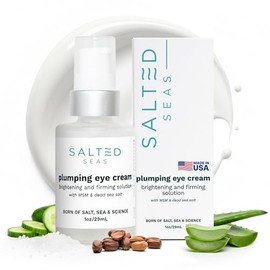 Crema de ojos Plumping – Fabricado en Estados Unidos – Tratamiento hidratante, reafirmante e iluminador debajo de los ojos para ojeras, hinchazón y líneas finas – Cuidado de la piel