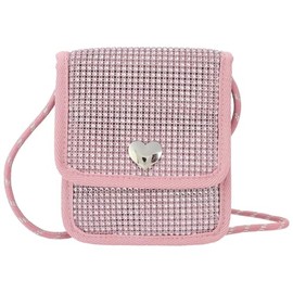 Depesche 12524 TOPModel Glitter Queen Neck Pouch with Rhinestones on the Front and Decorated Back, Pink, Modern