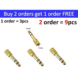Miniduino 6.3mm 1/4" Male plug to 3.5mm 1/8" Female Jack Stereo Headphone Audio Adapter x3