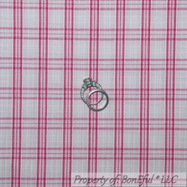 Robert Kaufman Fabrics BonEful FABRIC FQ Cotton Quilt Woven White Pink Plaid Stripe Gingham GIRL Baby S