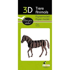 fFidolin 3D Paper Model Horse Design 12 x 9 x 4.5 cm (Assembled)