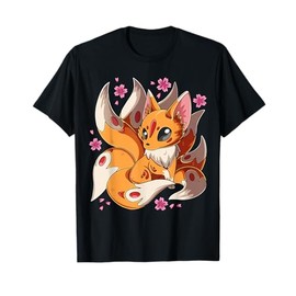 Kawaii Kitsune Fox Japanese Nine Tailed Fox Magical Creature T-Shirt