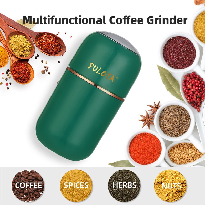 PULOYA Coffee Grinder Electric for Beans, Spices, Herbs, Grains and