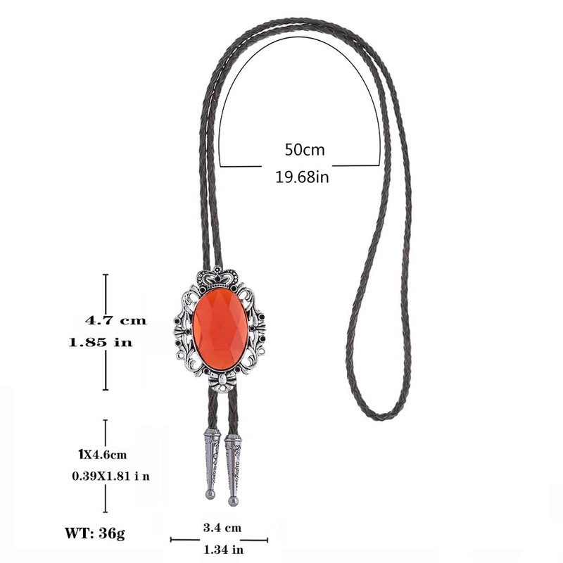 Jeilwiy Bolo Tie for Men Natural Stone Crown Bolo Tie