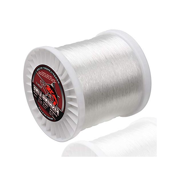 Big Game Monofilament Fishing Line,2.2-Pound Spool Nylon Mono Fishing Leader Lines Super Strong for Saltwater Freshwater 1174-13041Yds, 14LB-127LB (Clear)