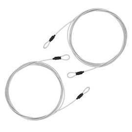 JINTANG 2 x wire rope with eyelets, 3 m long bicycle lock, cable lock, steel cable with eyelets, steel cable coated, rope lock for bicycle, motorcycle, furniture, garden, camping items, etc., safety