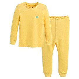 moimoln Viscose Baby Toddler Pajamas Girls Boys lightweight Long-Sleeve Snug fit Pjs Set 2pcs, Yellow 2T