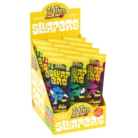 Too Tarts Slurpers Squeeze Candy, 3 Sweet Fruit Flavors in every Display, Strawberry, Blueberry & Green Apple, Great Summer Flavors, 12- 4oz Tubes per Display, Total 48oz