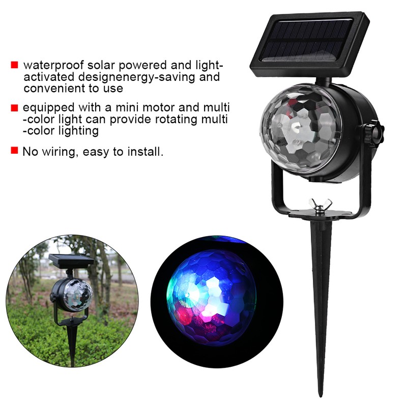 Outdoor Waterproof Solar Panel Festival LED Fairy Spotlight Projector Lamp