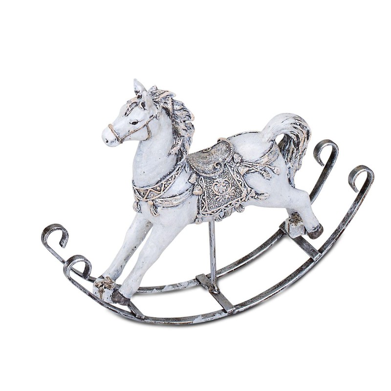formano Rocking Horse Christmas Decoration 21 cm Artificial Stone Figure