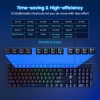 Risophy Mechanical Keyboard Black Blue Switches Rainbow Backlit 104 Keys