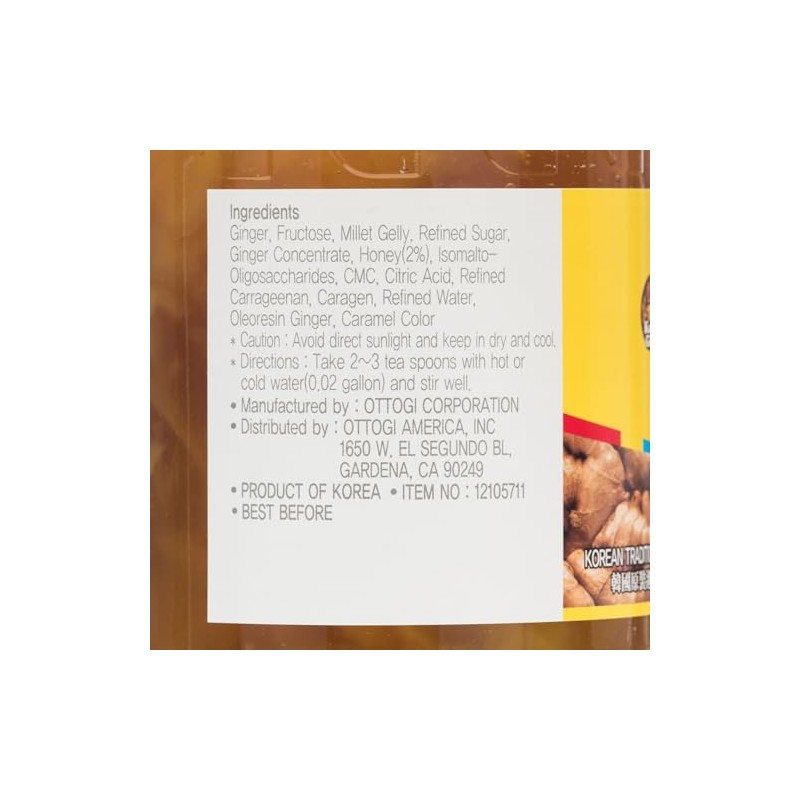 [OTTOGI] Honey Ginger Tea 35oz (1kg), Traditional Korean Tea Concentrate