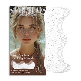 Simpilos Glitter Freckles, Face Glitter Makeup Patches for Kids Women Girls, Glow Up Singer Concerts Festival Rave Accessories (8PCS Silver)