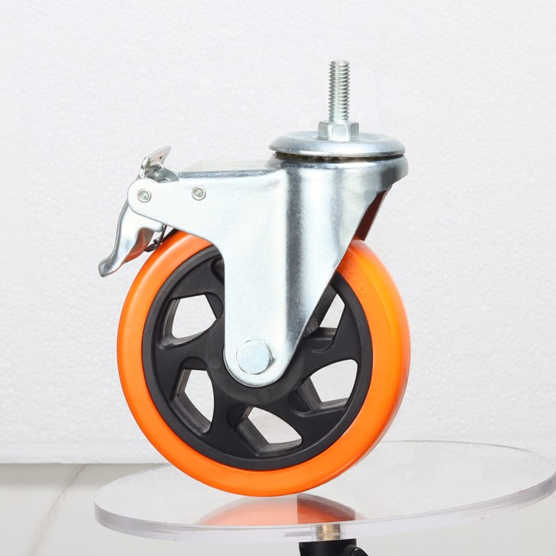 Heavy Duty Stem Caster Wheels M10-1.5X25mm Dual Locking No Noise