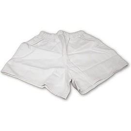 carta RSW28 White Size 28 Football Traditional rugby shorts with pockets, button and tie cord 100% Cotton, Solid, XXS