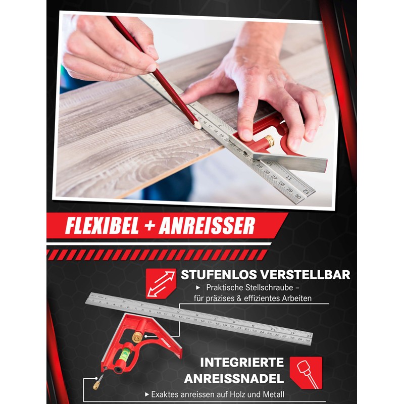 Diggers Tools Combination Square Set 150 mm & 300 mm