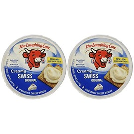 The Laughing Cow, Spreadable Cheese Wedges, 6oz Round (Pack of 4) (Choose Flavor Below) (Creamy Original Swiss)