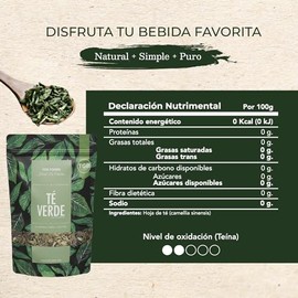 TGB SUPERFOODS | Té Verde | 100% Puro | Infusión Natural | Té Chino Premium | Vegano, Gluten Free,Sin Azúcar | Contenido 250 g