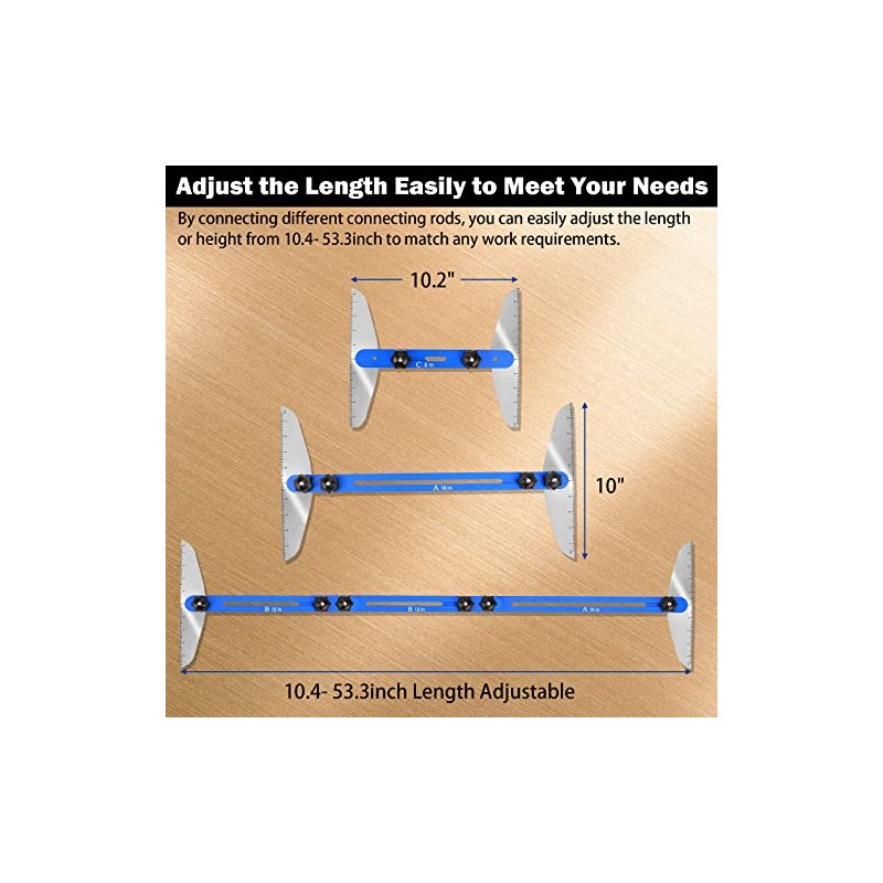 Stair Tread Template Tool, FEITON Stair Gauge Set Shelf Layout