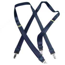 Hold-Ups Tirantes formales de 1 pulgada de ancho, color azul satinado, estilo X-back, con clips plateados