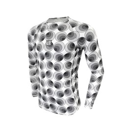 De Soto Men's Skin Cooler LS Tech Top (LSSC) - Grey Circles; Size: X-Large