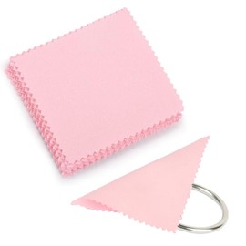 JFFX Jewelry Cleaning Cloth, Pink Polishing Clean Cloth Individually Wrapped for Sterling Silver Gold Platinum Brass, 3.15 x 3.15 inches (Pink - 20 Pcs)
