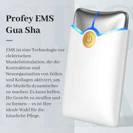 Profey EMS Gua Sha, Face Massager with Three Light Colours, Red Light Lamp Face with Vibration & Heat, Gua Sha Electric, Face Massager for Face, Anti Wrinkles, Anti Ageing