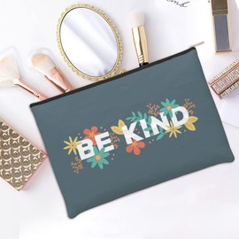 iapodiad Small Makeup Bag Be Kind Cosmetic Bag for Women Portable Purse Travel Toiletry Bag Accessories Organizer Zipper Pouch