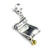 Queenberry Sterling Silver Scroll Diploma European Style Dangle Bead Charm
