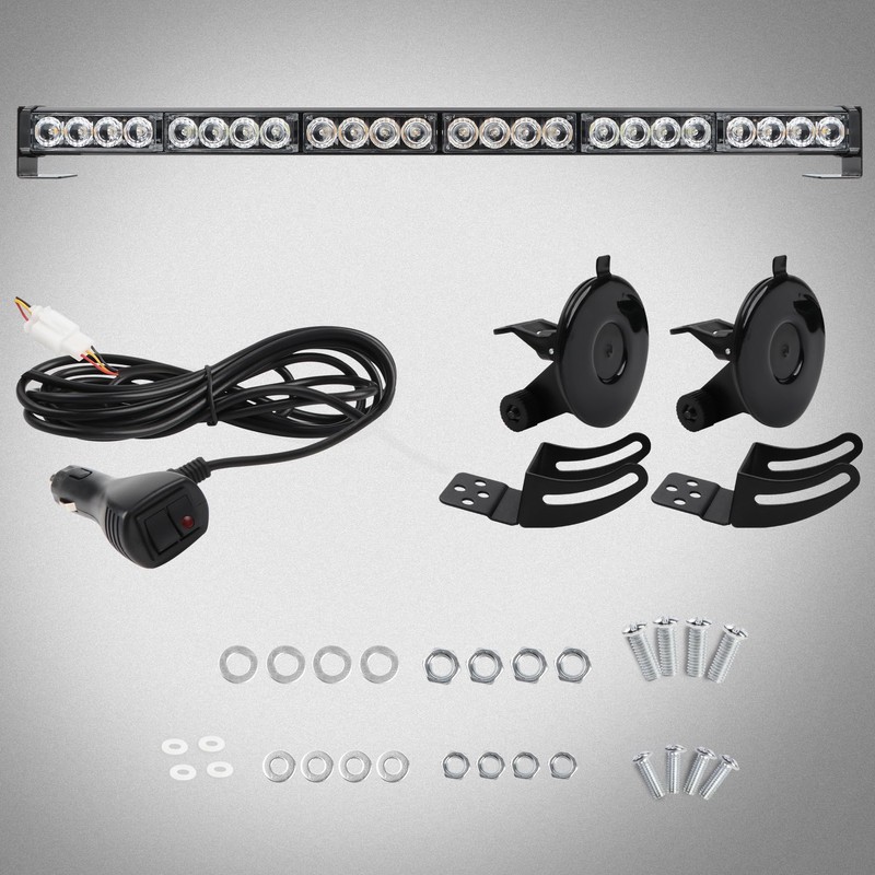 Red White LED Emergency Firefighter Lights Directional Hazard Warning Fire