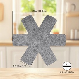 PHMING 12 Stück Pfannenschoner, Topfschoner Grau, Dicke 2 MM, Pfannenschoner Filz, Leicht zu Reinigen, für Alle Arten von Töpfen, Kochgeschirr Und Schüsseln