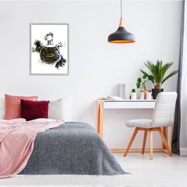 Stupell Industries Glam Cosmetic Black Gold Watercolor Perfume Bottle, Designed by Ziwei Li Gray Framed Wall Art, 24 x 30, White