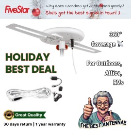 For Channel Master, For Five Star BEST DEAL Omni 360° HDTV Antenna 150 Miles 4K 1080P Indoor/Outdoor