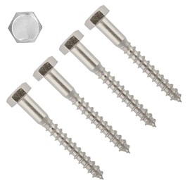 TERF® M8 X 120mm Coach Screws Hex Head Stainless Steel A2 (304) Coach Screw M8 (8mm) X 120mm Wood Masonry Brick Concrete Wall Fixing Lag Screw Bolts - Pack of 4