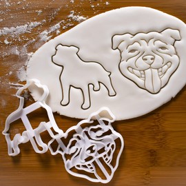 Set of 2 Staffordshire Bull Terrier Cookie Cutters (Staffy), 2 Pieces - Bakerlogy