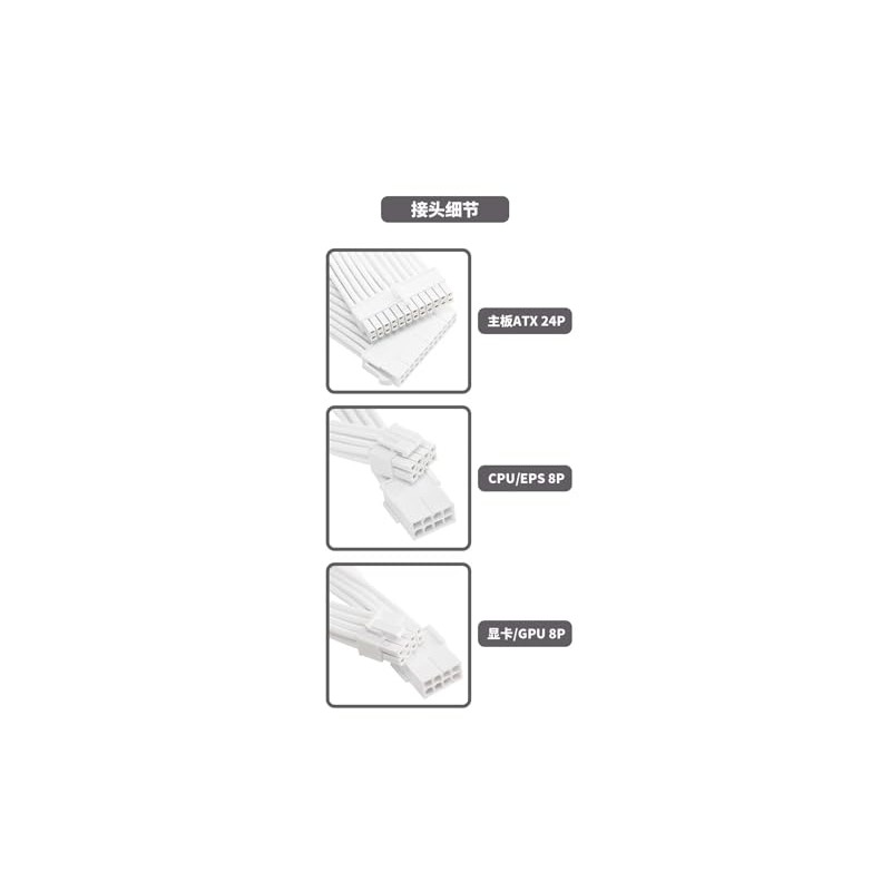 ELFJMZP 8 Pin Soft Nylon sheathed PC Cable for CPU