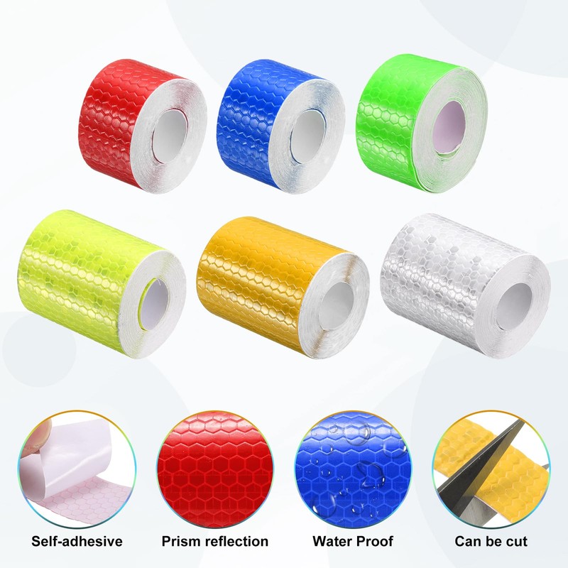 HARFINGTON 3 Rolls Reflective Tape 2" x 118" High Visibility
