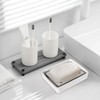 Double Layer Ceramic Soap Dish, Waterproof Soap Dish with Drain,