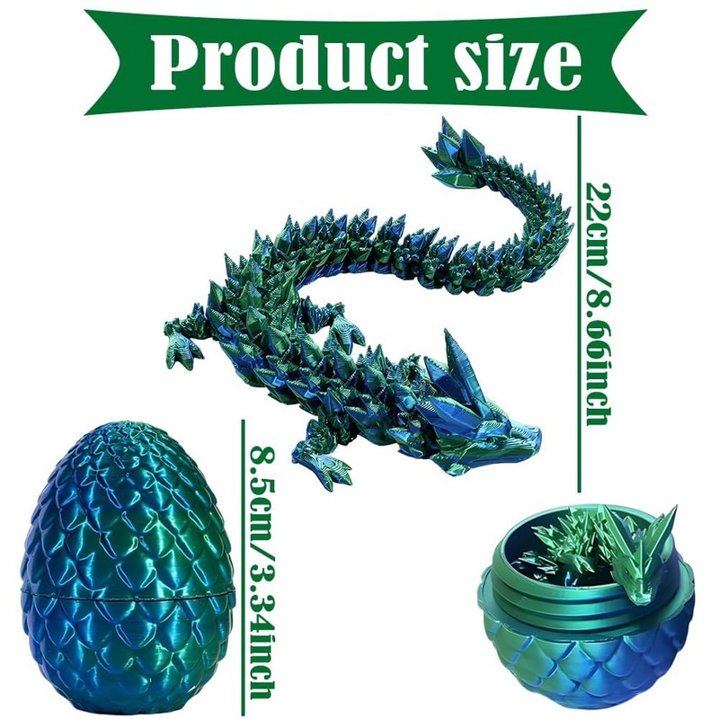 3D Printed Dragon Eggs with Dragon Inside,Easter Gifts for Kids,Easter
