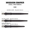Mission Darts Sniper Points Micro Grip Steel Tip Replacement Tips