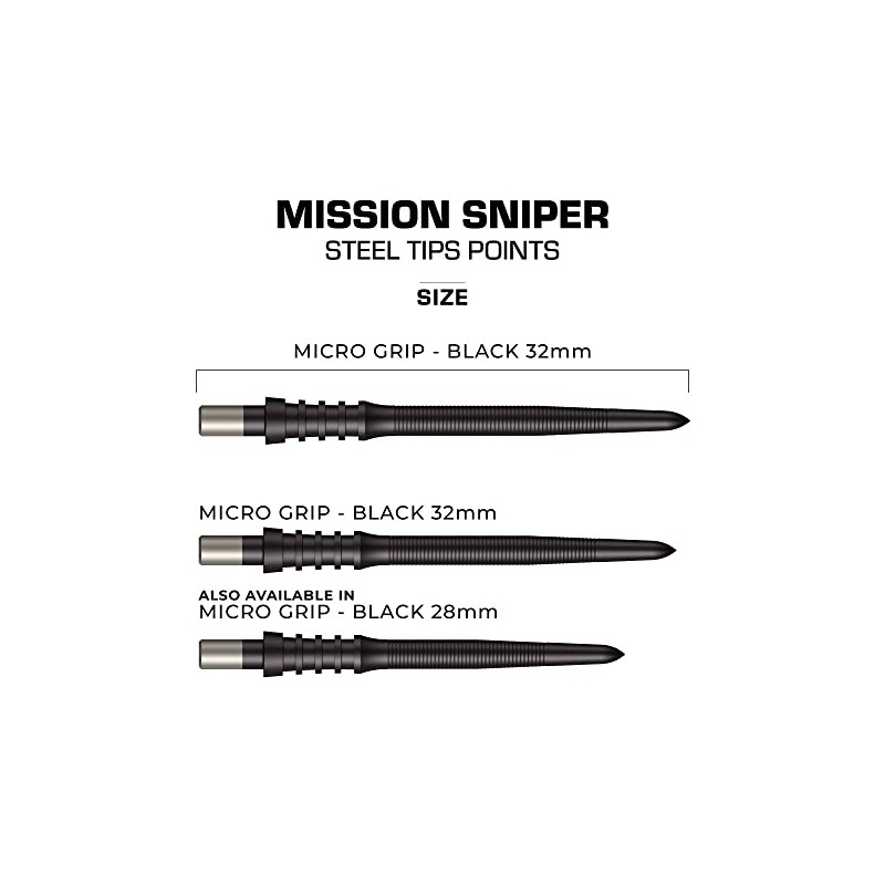 Mission Darts Sniper Points Micro Grip Steel Tip Replacement Tips