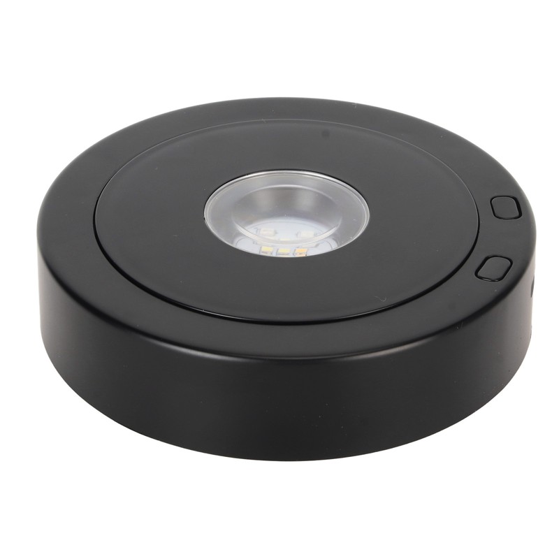 LED Rotating Display Base Black 360 Degrees 80s Circle Battery